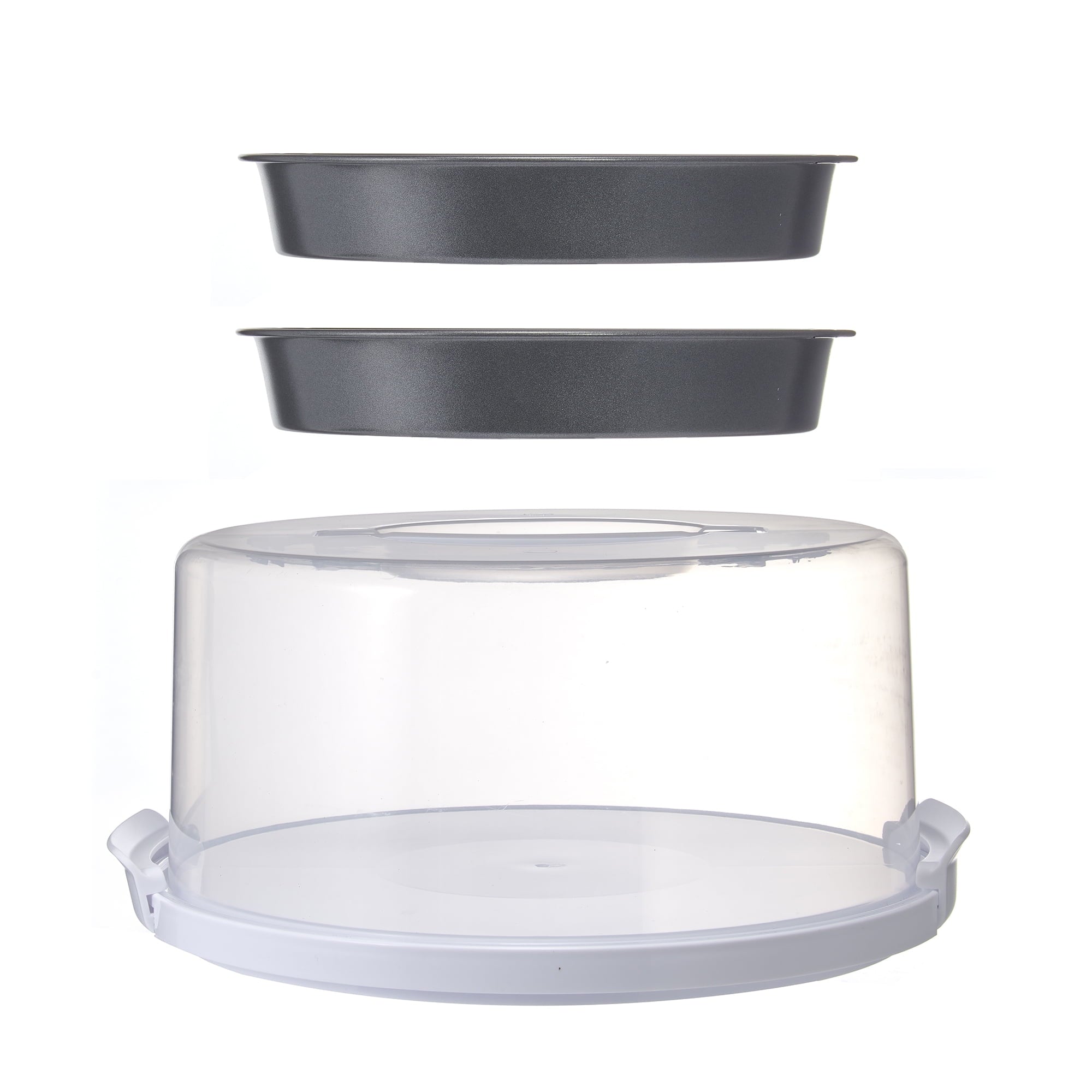 Mainstays-12-inch-Clear-Cake-Carrier-with-2pk-9-inch-Gray-Round-Pans-Carbon-Steel_f0862b56-d223-4cc8-b2e0-c5958bce66a1.383fbeb58b00f25704f884e00f5d6a29 Mainstays 12 inch Clear Cake Carrier with 2pk 9 inch Gray Round Pans, Carbon Steel
